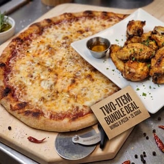 Large pizza with 10 wings